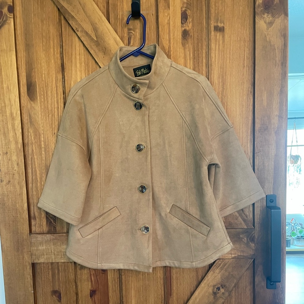 Bob Mackie Vintage Oversized Velour Half Sleeve Jacket
